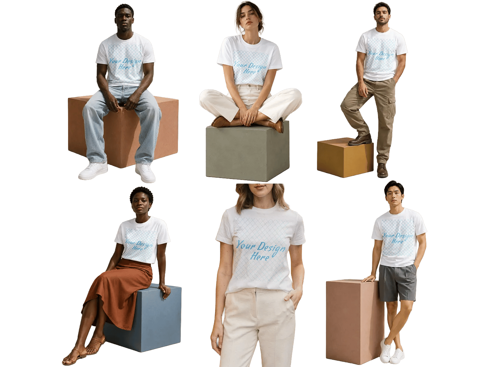 White T-shirts On Models Pack